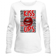 Жіночий лонгслів Kiss red lips
