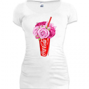 Подовжена футболка Coca-Cola з квітами