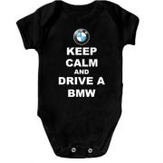 Дитячий боді Keep calm and drive a BMW