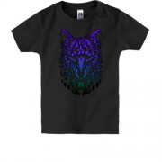 Детская футболка с цветным волком