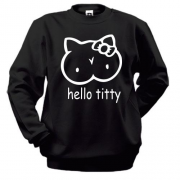 Світшот з надписью "Hello Titty" в стилі Hello Kitty