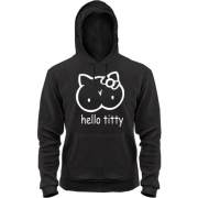 Толстовка з надписью "Hello Titty" в стилі Hello Kitty