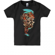 Детская футболка с раненым тигром
