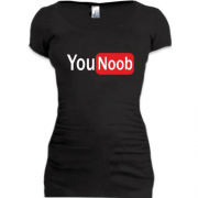 Подовжена футболка з написом "You Noob"