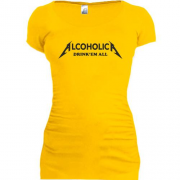 Подовжена футболка з надписью "Алкоголь"