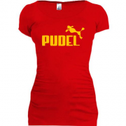 Подовжена футболка з написом "Пудель" в стилі Пума