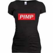 Подовжена футболка з написом "Пімп"