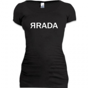 Подовжена футболка з написом "Я Рада" в стилі Прада