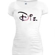 Подовжена футболка с надписью "Die" в стиле Дисней