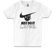 Дитяча футболка з написом "Just do it later"