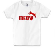 Детская футболка с надписью "Meow" в стиле Пума