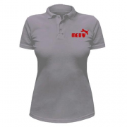 Жіноча футболка-поло з надписью "Мяу" в стиле Пума
