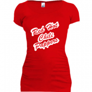 Женская удлиненная футболка Red Hot Chili Peppers (пропись)