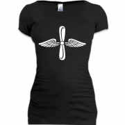 Женская удлиненная футболка Авиация