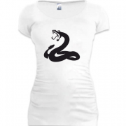 Женская удлиненная футболка Змея на груди