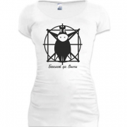Женская удлиненная футболка Бегемот Да-Винчи