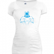 Женская удлиненная футболка с котэ