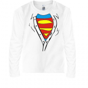 Детский лонгслив с расстегнутой рубашкой Superman