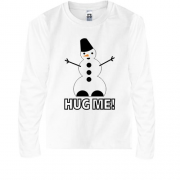 Детский лонгслив со снеговиком Hug me!