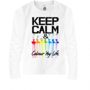 Дитячий лонгслів Keep calm and colour  your life (2)