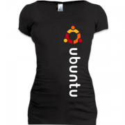 Женская удлиненная футболка ubuntu. Men.