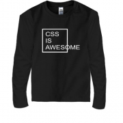 Детский лонгслив с надписью "Css is awesome"
