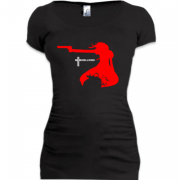 Женская удлиненная футболка хелсинг