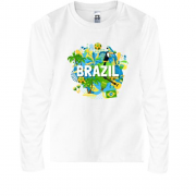Дитячий лонгслів з бразильським колоритом і написом "brazil"
