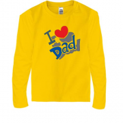 Дитячий лонгслів з написом "i love dad"