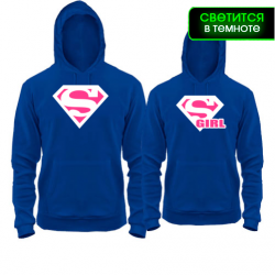 Парные толстовки Superman & Supergirl (glow)