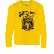 Детская футболка с длинным рукавом с мотоциклом "ride or die"