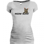 Подовжена футболка з написом "Meow blyat" і котом