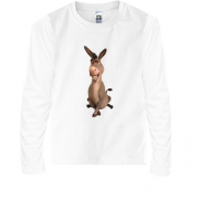 Детская футболка с длинным рукавом с веселым осликом (Шрек)