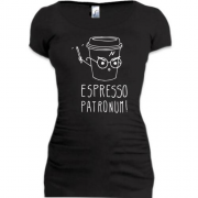 Подовжена футболка з написом "Еспрессо, патронум" Гаррі Поттер