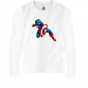 Детская футболка с длинным рукавом с Капитаном Америка