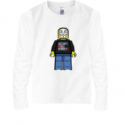 Детская футболка с длинным рукавом с лего-Анонимусом