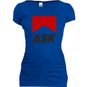 Подовжена футболка з написом "ASK"