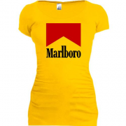 Подовжена футболка з написом "Marlboro"