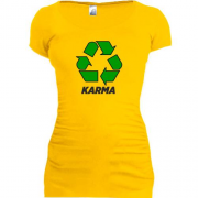 Подовжена футболка с надписью "Карма"