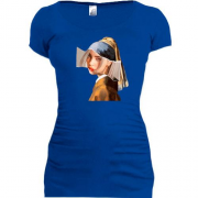 Подовжена футболка Ян Вермеер "Дівчина з сережкою" (колаж-арт)