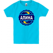 Детская футболка с именем Алина в круге