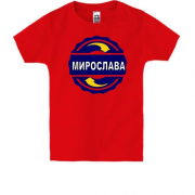 Детская футболка с именем Мирослава в круге