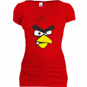 Женская удлиненная футболка Angry Bird (с чубом)
