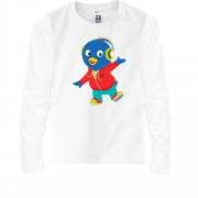 Детская футболка с длинным рукавом с  танцующим пингвином в науш