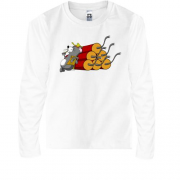 Детская футболка с длинным рукавом с мышонком и динамитом