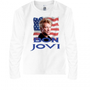Детская футболка с длинным рукавом Bon Jovi с флагом