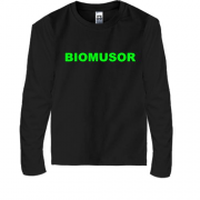 Детская футболка с длинным рукавом с надписью "Biomusor"