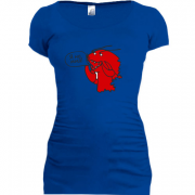Женская удлиненная футболка Рак на миде (Дота)