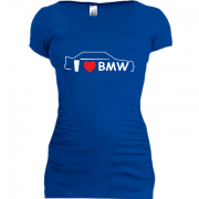 Женская удлиненная футболка я люблю БМВ