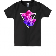 Детская футболка с розовым дымом в треугольнике